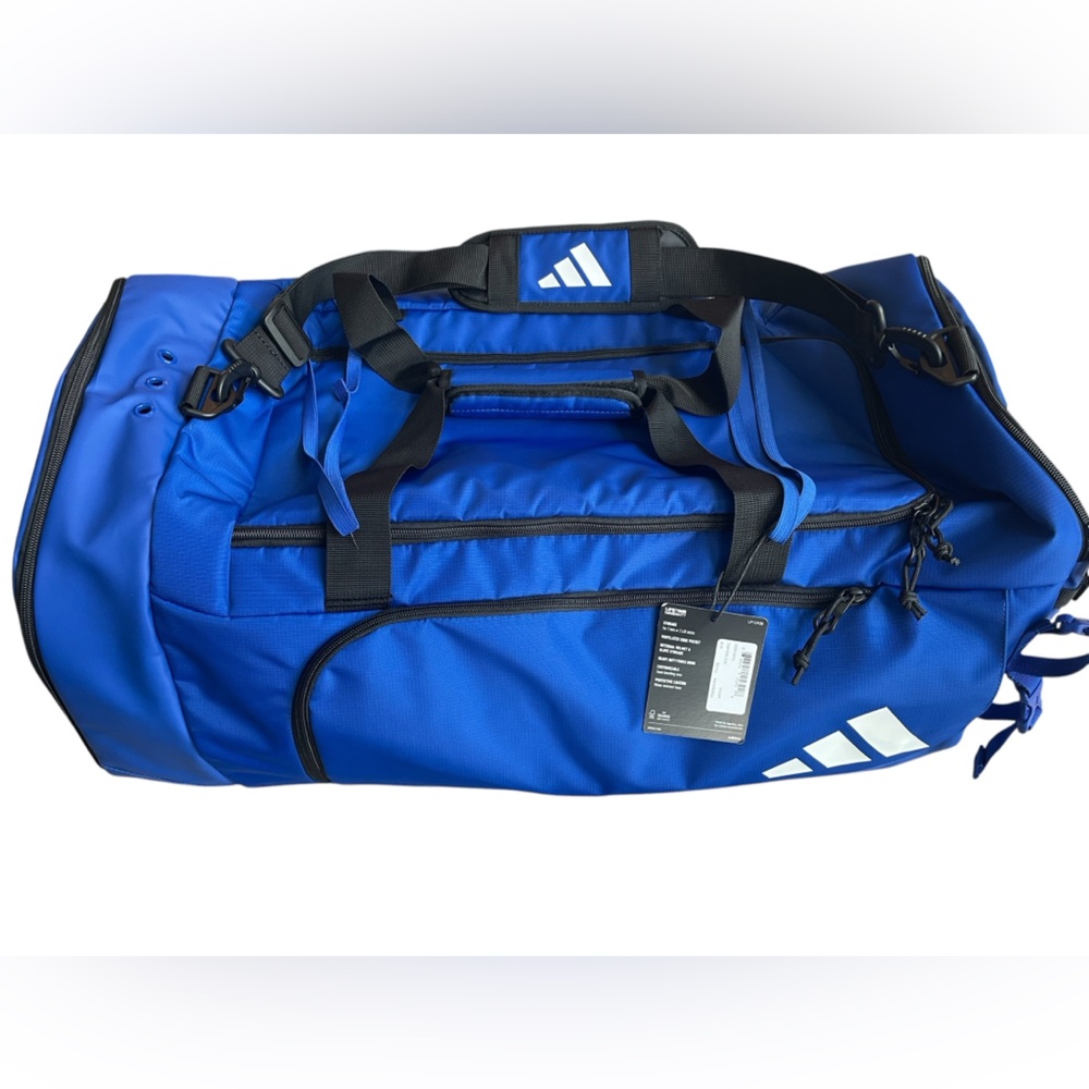 Adidas Dugout Duffel Bag Blue NWT Large Baseball Softball Gym Travel